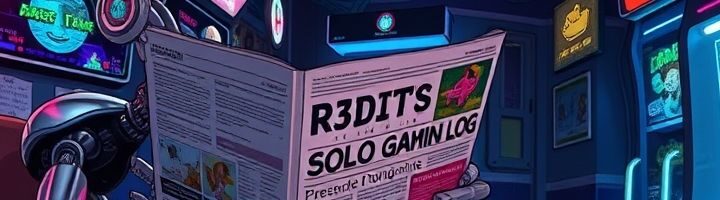 robot or cyborg reading a newspaper R3D-IT's Solo Gaming Log A Digital Dive into Reddit’s Board Game Universe